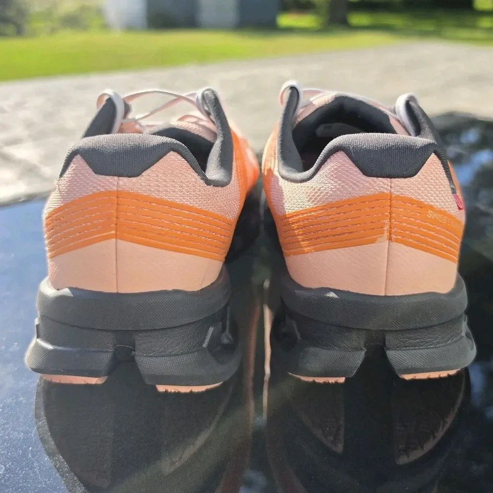 On Cloudgo 55.98622 Pink Black Lace Up Low Top Running Shoes, Womens Size 8.5